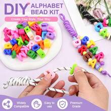 162pcs Set, Includes 52pcs 3D Bubble Letter Beads A-Z, 10pcs Colorful Paracord Straps And 100pcs Spacer Beads, Suitable For DIY Backpacks, Handbags, Luggage Charms And Keychains - Multicolor - View 4