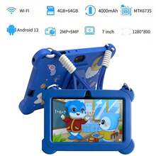 yesido 4GB RAM + 64GB ROM / 7-Inch Tablet / Quad-Core 1.3GHz / Android 13 MTK8321 / 1280x800 HD IPS Screen / 2MP+5MP Camera / 4000mAh Battery / WiFi, Parental Control, Education, Games / ABS Plastic + Silicone, Educational Tablet - Blue - View 3