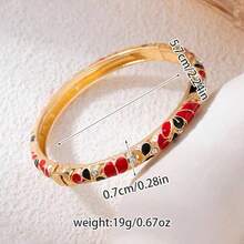 Handmade Enamel Bracelet, Rhinestone Enamel Shiny Thin Bracelet, Fashionable Cute Colorful Gold-Plated Vintage Bracelet, Stackable, Gift For Wife Or Friend - Grape Diamond Bracelet - View 2