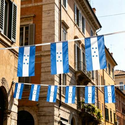 20/30pcs Honduras Bunting Flags, Small Honduras Bunting, 5.5x8.2 Inches, Suitable For Events, Parties, Business, Sports, Festivals, Home Decor, Outdoor Decor, Yard Decor, Garden Decor, Holiday Decor