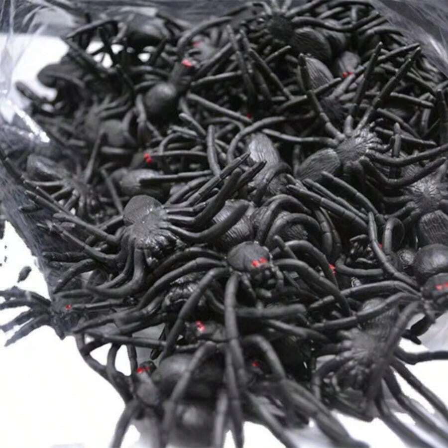 Mainan Laba-laba Hitam Realistis, Genggaman Seru, Laba-laba Palsu untuk Lelucon Festival Hantu Halloween, Laba-laba Realistis Ukuran Besar - MultiWarna - View 1