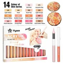 Flysea Acrylic Paint Markers, 1 Box 14 Colors, Liquid Ink Soft Tip, Waterproof Stackable Colorful Painting Graffiti, Coloring Set, First Day Of School - Multicolor - View 3