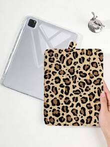 1件黃色豹紋平板電腦保護殼，兼容 iPad Mini6/7/Air/Air2/9.7/10.2/10.5/10.9 (Air4-Air8)/Pro 11/10th Gen/A16/Pro 11 2024，彩繪圖案平板保護套，透明壓克力背殼，絲綢質感 8 折支架，自動休眠/喚醒，內置筆槽，不含筆，部分機型附相機框 - 彩色 - 查看 7