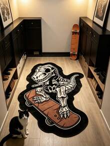 1 pieza Alfombra decorativa de fósil de dinosaurio, Alfombra engrosada, Alfombra gruesa, Alfombra de felpa, Alfombra engrosada, Alfombra decorativa, Decoración de dormitorio, Alfombra pequeña, Alfombra, Decoración del hogar - Multicolor - Ver 4