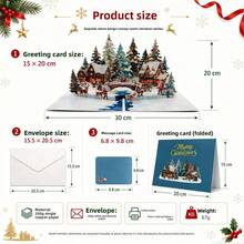 2026 Unique 3D Pop-Up Christmas Card, Winter Snow Scene House Pattern, Christmas Holiday Desktop Decoration Gift, For Friends, Family, Teachers. - Multicolor - View 5