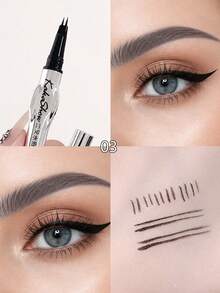 Single-Axis Waterproof Long-Lasting Smudge-Proof Dual-Component Liquid Eyebrow Pencil, Smooth Natural Color Application, Defined Strands, Suitable For Beginners To Create Realistic Wild Eyebrows - Multicolor - View 9
