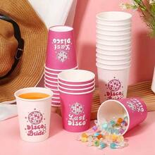10/20/40Pcs Last Disco Party Cups Disco Ball Print Disposable Paper Cups For Bachelorette Bridal Shower Retro Disco Party Tableware Supplies - Disco - View 2