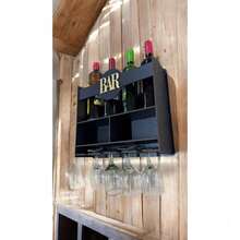 Bar De Parede Rustico Decoração Barzinho em MDF Churrasco Cantinho Retrô - Preto - Visão 8