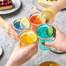 20pcs Gold Cups, 6.76oz Clear Cups With Gold Rim, Gold Beer Cups, Party Cups, Premium Gold Rim Cups, Perfect For Weddings And Parties - Gold - View 6