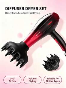 3/2/1pc Hair Dryer Diffuser Attachment, Black Blow Dryer Diffuser Hood ,Curly Hair, Perming, Drying, Styling, Hair Salon Professional Hairdresser Salon Styling Tool, Multi-Model Compatible Hair Dryer Diffuser Nozzle Styling Tool, Home Or Salon Use - Multicolor - View 14