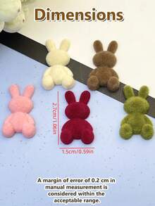 10pcs Resin Cartoon Rabbit Accessories, Suitable For Christmas Decoration, Phone Case Accessories And Hair Clips, Multi-Color Cute Rabbit Shape DIY Handmade Materials, Perfect As Christmas Theme Party Decoration Accessories And Christmas Ornaments - Multi-color - View 6