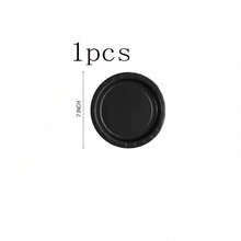 100/50/25/10/1pc Black Paper Plates, Luxury Party Plates, Suitable For Wedding, Birthday, Banquet, Picnic, Gathering, Dessert And Food Display, Disposable For Quick Table Cleanup, Holiday Party Table Decor Paper Plates - Black - View 24