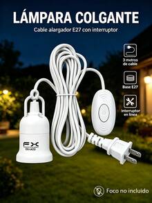 3m E27 Light Socket Extension Cord With Switch, E27 Bulb Socket Power Extension Cable - US A Type Plug(110-127V) - View 2