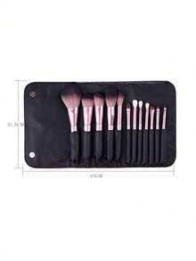 12pcs Small Grape Soft Bristle Makeup Brush Set For Beginners, Full Set Of Foundation, Concealer, Eyeshadow Brushes, Purple - Purple - View 7