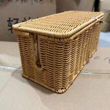 1 st förvaringsbox för grenuttag på skrivbord, vävd textur, nordisk lantstil, plastmaterial, lämplig för sovrum, kan förvara grenuttag och kablar, vardagsrumsdekor, höstdekor för hemmet, rumsdekoration - Multifärgad - Visa 6