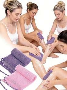 1pc Mesh Exfoliating Long Back Bath Brush Towel Set, With Pull Rope Nylon Back Exfoliating Brush, For Shower, Effective Body Scrub, Makes Skin Smooth, Bathroom Decor, Room Decor, Back To School Dorm Supplies, Shower Cap, Exfoliating Glove - View 3