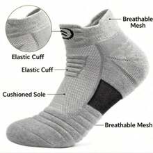 1/5/6/9/10 Pairs Unisex Embroidered Short Socks, Spring/Summer Thin Breathable Seamless Mesh Socks - Multicolor - View 2