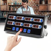 8-Channel Digital Kitchen Timer For Commercial Kitchen Fryers, Loud Ring Reminder, Stainless Steel Alarm, Adjustable Volume - 1PC - View 10