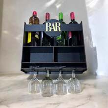 Bar De Parede Rustico Decoração Barzinho em MDF Churrasco Cantinho Retrô - Preto - Visão 2