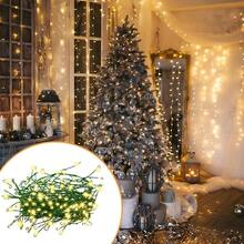 Aesthetic Warm LED Fairy String Lights With 8 Lighting Modes, Battery Operated Twinkle Lamp, Christmas Tree, Party & Bedroom Ambient Ornament, No Battery Included - Dark Green - View 5