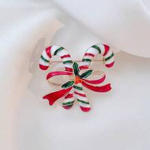 Christmas Alloy Enamel Brooch, Cute Bell And Candy Cane Shaped Pin, Holiday Suit And Sweater Accessory Gift - Multicolor - View 15