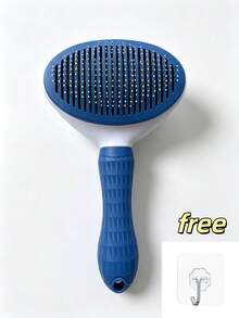 2-In-1 Pet Grooming Comb Set, Double-Sided De-Matting Comb & One-Click Self-Cleaning Slicker Brush, Hair Removal Tool For Cats And Dogs, Pet Shedding Cleaning Grooming Accessories - Multicolor - View 13
