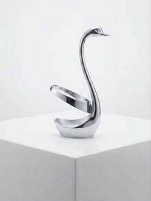 1pc Luxury Swan Design Toothbrush Holder, Stainless Steel Desktop Storage Rack, Suitable For Home Bathroom Vanity And Multiple Scenes, Sturdy Placement For Toothbrush And Toothpaste, Exquisite Artistic Craftsmanship Decor, Minimalist Silver Appearance, Space-Saving, Bathroom Desktop Decoration And Storage 2-In-1 Practical Item - Multicolor - View 10