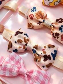 12/36pcs Cartoon Print Pet Bow Tie & Necktie With Adjustable Elastic Band, Universal Decoration For Small And Medium Dogs And Cats, Suitable For Daily Wear, Parties And Pet Photography, Sweet Gift For Birthday And Christmas To Make Pets Happy - Multicolor - View 7