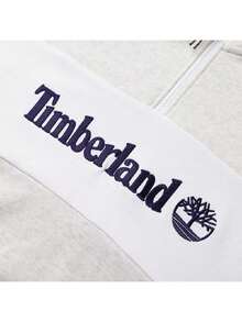 Timberland Men's Half-Zip Sweatshirt MEDIUM GREY HEA, FQ Stand Collar Half-Zip Color-Block Sports Outdoor Pullover A6J2F052 - White Gray - View 8