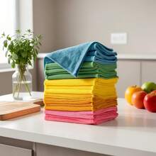 1/5/6 Sets Random Color Microfiber Cleaning Cloth Set - Multi-Purpose Towels, Suitable For Home And Kitchen, Durable And Absorbent, Perfect For Living Room, Bedroom, Bathroom And Furniture, Easily Remove Stains And Grease, Essential Cleaning Supplies - Multiple Styles - View 9