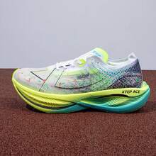 XTEP Sepatu Lari Pria 160X3.0PRO Generasi Terbaru, Sepatu Lari Maraton dengan Pelat Karbon untuk Jarak Jauh dan Mencapai Rekor Pribadi Terbaik. - Putih/Hitam Hijau - View 5
