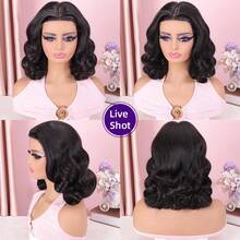 Body Wave Bob Wig Human Hair 4x4 Lace Front Wig 180% Density Transparent Lace Human Hair Wigs - Natural Black - View 5