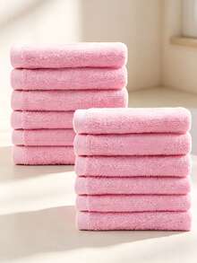 25*25 Coral Fleece Solid Color Thin Small Square Towels, Available In Khaki, Pink, Blue And Other Colors, Suitable For Hotel, Kitchen, Highly Absorbent; Homestay Small Towels, Hand Towels, Multi-Purpose Face Towels For Home Use, 5pcs/10pcs/1pc Pack - Multicolor - View 5