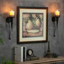 ASziqiqi Wall Candle Holder Gold - Candle Sconces Set Of 2 | Wall Sconces For Pillars Tealight Candles, Decorative Metal Wall Sconce, For Living Room, Bathroom, Dining Room, Fireplace - Black - View 3