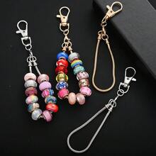 2sets 17+5cm Alloy Lobster Clasp Keychain Snake Chain Beaded Bar Kit, For DIY Jewelry Making Bag Pendant Accessories - Keychain - View 6