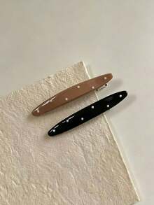 6pcs Polka Dot Straight Alligator Hair Clips, Sweet Long Bangs Hair Clips, Korean Style Cute Girls Hair Clips, Side Hair Clips, Versatile Hair Accessories, Suitable For Hair Salon - Multicolor - View 4