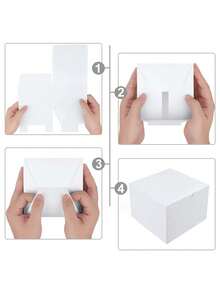 1/5/10/30pcs | 4*4*4 Inch Gift Boxes, Small Gift Boxes; Black / White / Natural Kraft Paper Boxes With Lids, Suitable For Party Favors, Decor Storage, Bridesmaid Invitation Gift Boxes, Aromatherapy Candle Packaging Boxes; Fits Halloween Decor, Birthday Setup, Wedding, Party Decoration, Autumn Theme Gift Packaging And More - White - View 7