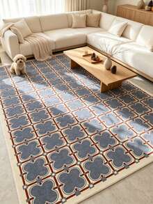 1pc Vintage Style Blue Plaid Decorative Rug, Living Room Carpet, Bedside Plush Rug, Autumn/Winter Rug, Thick Rug, Large Living Room Rug, Bedroom Rug, Living Room Home Decor, Outdoor Rug, Washable Rug - Multicolor 3 - View 1