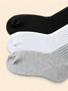 1/3/6 Pairs Neutral Solid Red Knitted Socks, Soft Wool Lined Socks - Comfortable, Clothing Accessory Socks, Red Gift, Spring Outing, Camping, Shooting, Valentine's Day, Christmas Gift, Elegant Romantic Winter - Multicolor - View 2