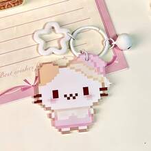 10pcs/Original Pixel Style Acrylic Keychain Cute Cartoon Girl Heart Bag Charm Student Gift Hanging Decoration Multiple Styles Available - Multicolor - View 8