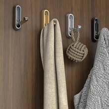 2-4PCs Foldable Invisible Hook Zinc Alloy Wall Hook Retractable Space Saving Multifunctional Hanging Folding Hooks For Bathroom Closet Entryway Laundry Room Scarf Hat Coat Robe Key Purse Bag, Minimalist Holiday Style, Easy To Install - Multicolor - View 8