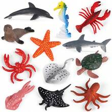 24件套逼真海洋動物玩具，兒童玩具包含鯨魚、海豚、鯊魚，水族景觀裝飾，萬聖節與聖誕節禮物 - 彩色 - 查看 5