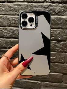1pc Black Number Star Minimalist Personalized TPU Anti-Drop Full Coverage Phone Case Compatible With Apple 17 16 15 14 13 12 11 Pro Max Air And Series - Multicolor - View 2