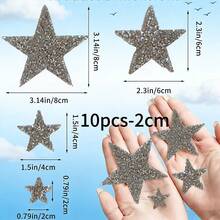 Adesivos de Aplicação de Strass em Formato de Estrela, Remendos de Cristal Brilhante com Adesivo Quente para Reparo de Roupas, Denim, Bolsas, Chapéus e Acessórios DIY (Filme Removível, Colagem Direta) Adesivos Artesanais Remendos Bordados Remendos Termocolantes Suprimentos de Costura DIY Remendos Termocolantes para Roupas - Vários estilos - Visão 11