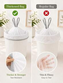 75PCS/15pcs/1pc 4 Gallon Small Drawstring Trash Bags, Disposable Garbage Bags, Trash Can Liners, Back To School Dorm Waste Bags For Bathroom, Kitchen, Bedroom, Office, Apartment, Travel, Small Bins And Daily Home Cleanup - A - View 11