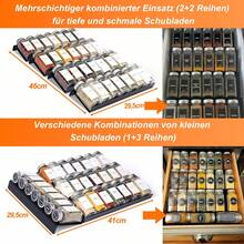Schubladeneinsatz für Gewürze mit einstellbarer Breite 35–65 cm, verstellbarer Gewürzhalter, Ordnungssystem als Gewürz Organizer für Küchenschubladen - Schwarz - Übersicht 12