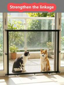 Pet Fences That Can Be Installed Without Drilling. They Are Suitable For Use In Kitchens, Bathrooms, Balconies, Living Rooms, And Other Areas; They Serve As Practical Tools For Keeping Humans And Pets Separate During Parties And Gatherings. - Black - View 9