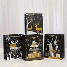 34/68/102 Stücke Weihnachtsgeschenktüten mit Weihnachtsaufklebern - langanhaltend Papier-Feiertagsparty-Geschenktüten für Weihnachtsbaumdekorationen, perfekt für Feiertagsfeiern, Weihnachtsgeschenktüten, Weihnachtsdekorationen - Stil A - Übersicht 2