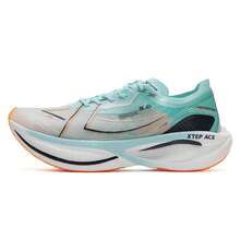 XTEP Sepatu Lari Pria 160X3.0PRO Generasi Terbaru untuk Balap Maraton, Pelat Karbon, dan Pencapaian Rekor Pribadi Jarak Jauh. - Putih/Biru-Oranye - View 6
