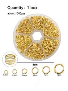 Handmade Jewelry Making Kit, Includes 1000pcs Open Jump Rings In Various Sizes (4mm-12mm) With Free Rings, Suitable For DIY Earrings, Necklaces And Other Jewelry Assembly, Made Of Round Metal Wire Connectors, Featuring Open Rings, Split Rings And Other Styles - Multicolor - View 11